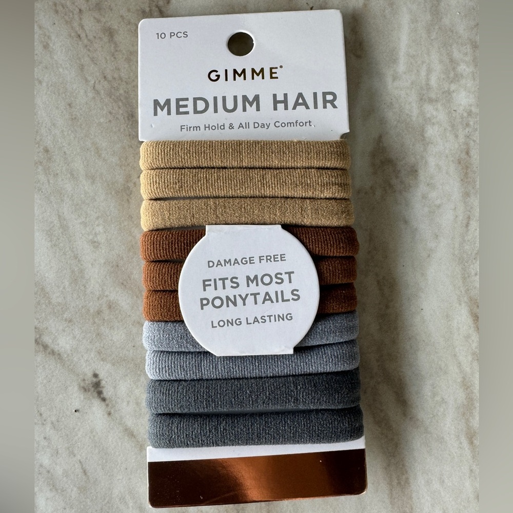 2 packs of GIMME Medium Hair Ties Ponytail Ties - 2 packs of 10ct for $15